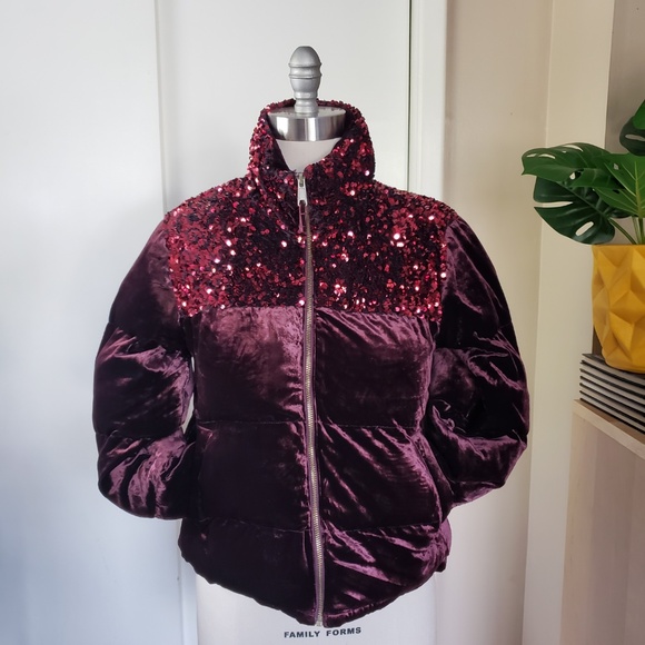 MAEVE Anthropologie Sequins Puffer Size Small! - Picture 1 of 15